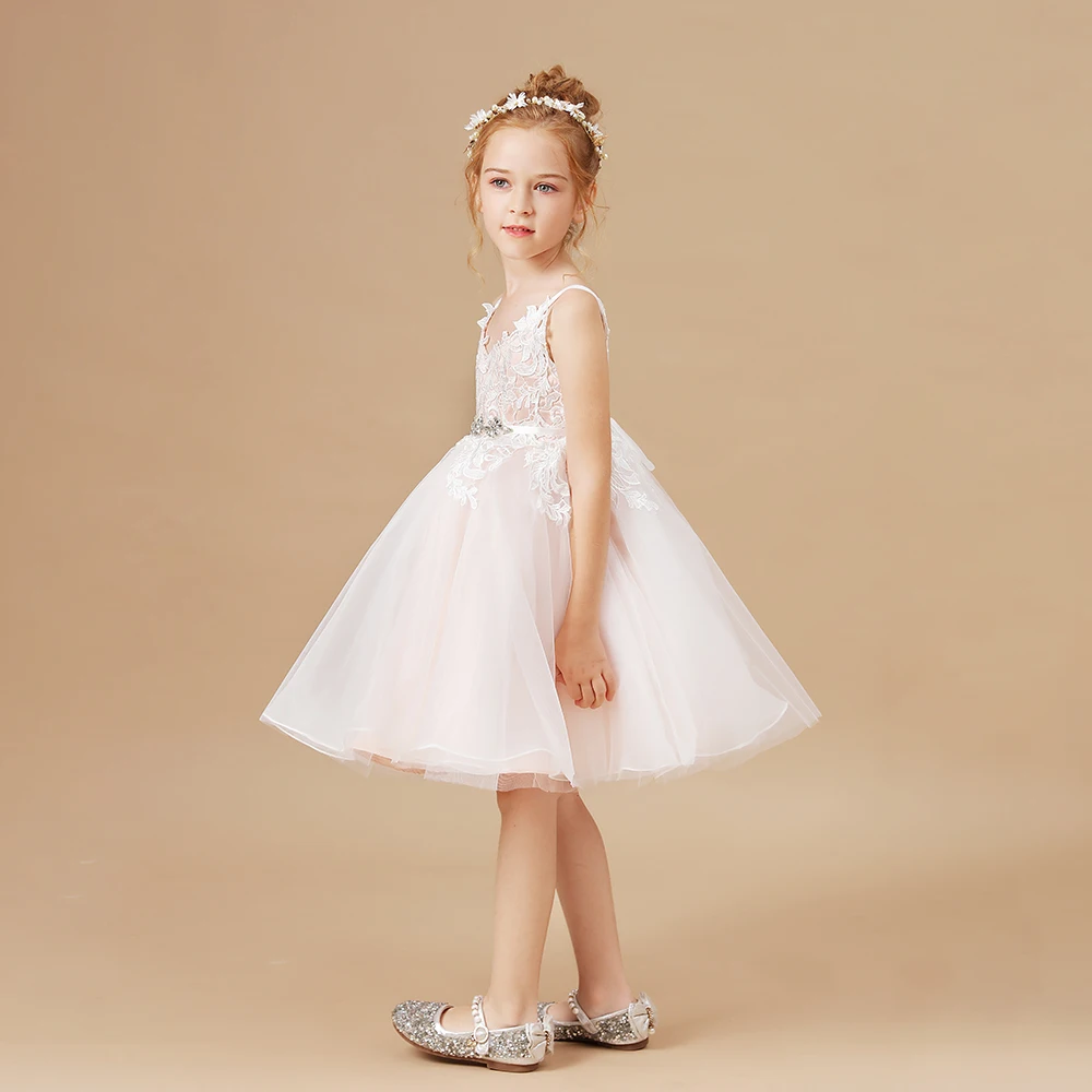 A-line Flower Girl Dress For Kids Evening Birthday Party Wedding prima comunione banchetto Prom cerimonia evento Pageant Celebration