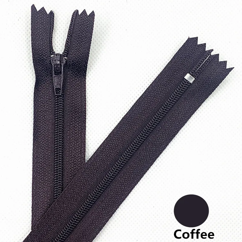 

10pcs 4Inch-24inch(10cm-60Cm) Coffee Nylon Coil Zippers for Tailor Sewing Crafts Nylon Zippers Bulk