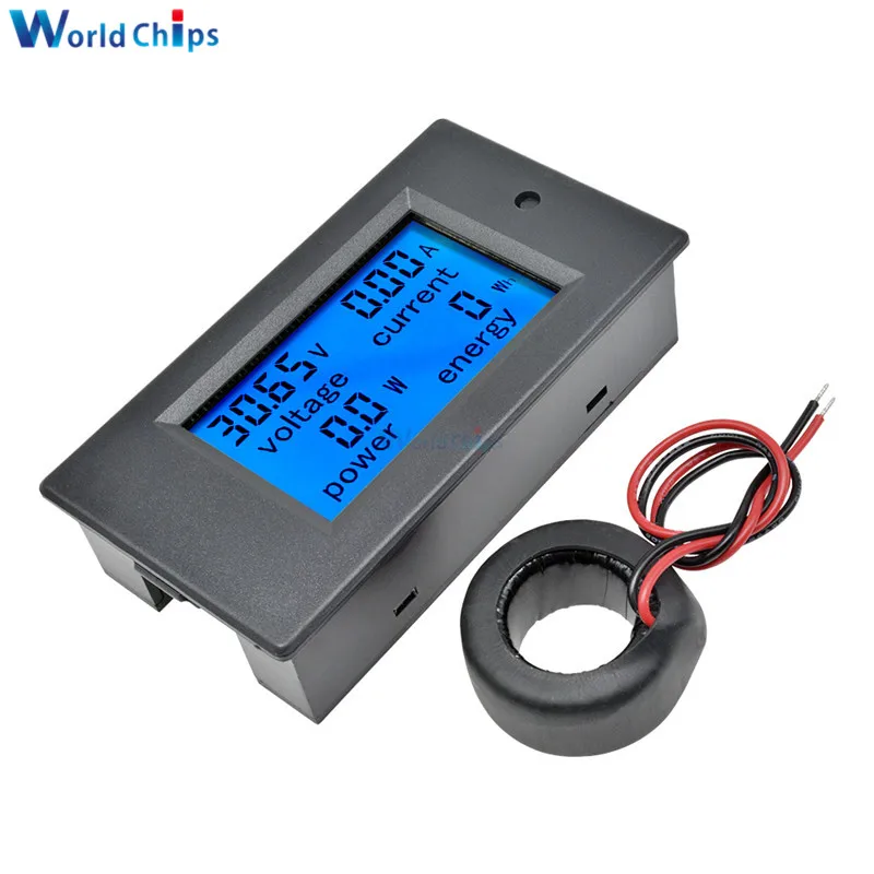 4 in 1 Digital Voltage Current Power Energy Meter Detector Large LCD Screen Display DC Voltmeter Ammeter