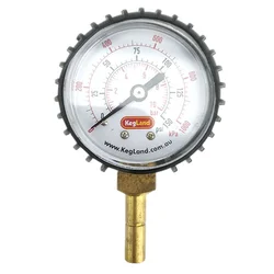 KegLand 8mm 5/16 Push in Pressure Gauge 0-150psi