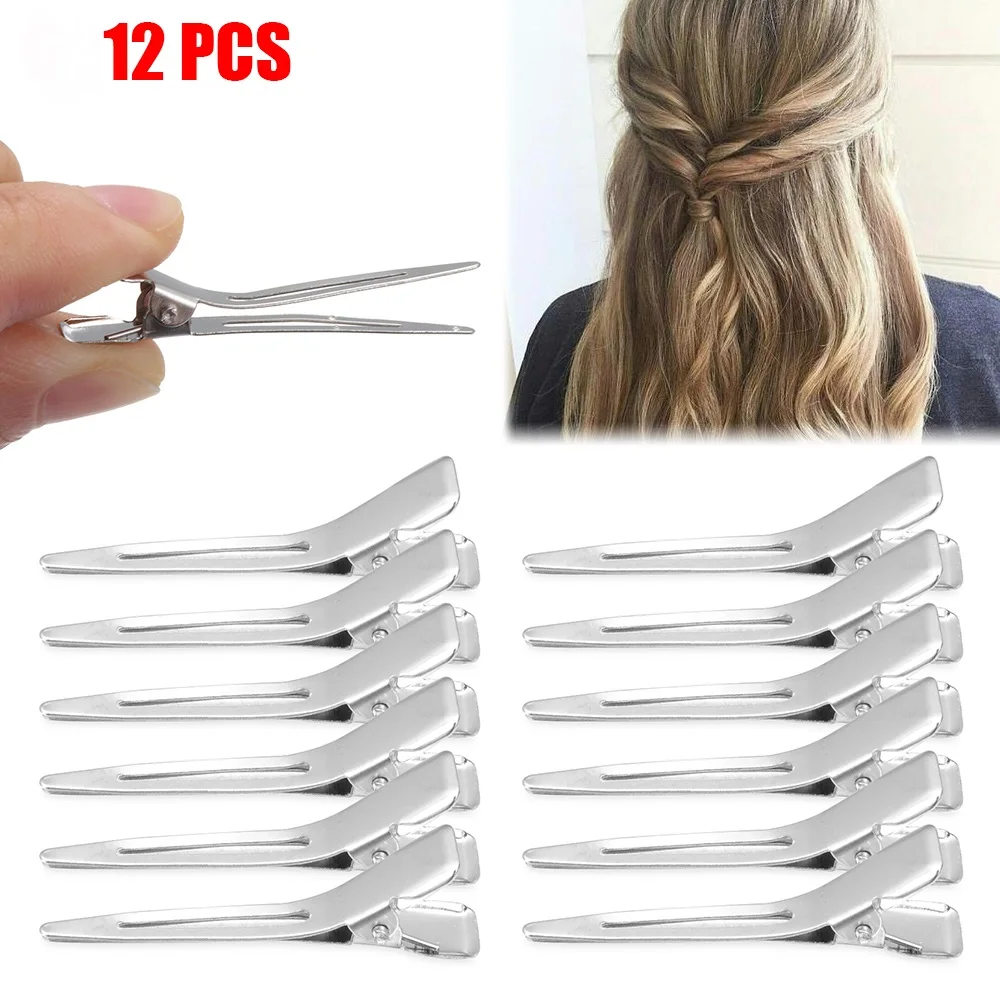 12PCS Salon Fixed Hair No Bend Curl Hair Clips HairStyling Tools DIY Hairdressing Hairpins Barrettes Headwear Accessories