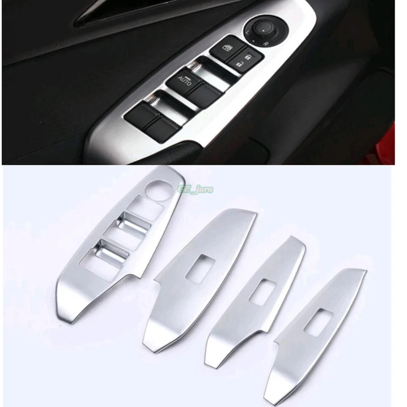 4PCS  ABS Matt Interior  Door Window Adjust Button Bowl Frame Cover Trim For Mazda 3 AXELA 2014 2015 2016 Accessories