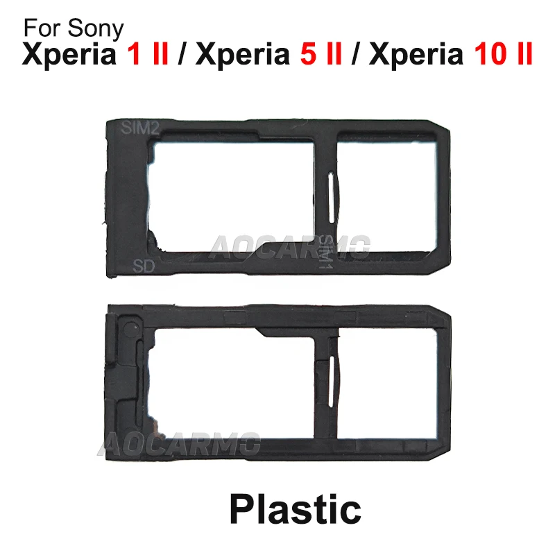 Aocarmo For Sony Xperia 1 II / 5 II / 10 II Mark 2 X1ii X5ii X10ii Dual SIM Card Holder Tray Slot Replacement Part