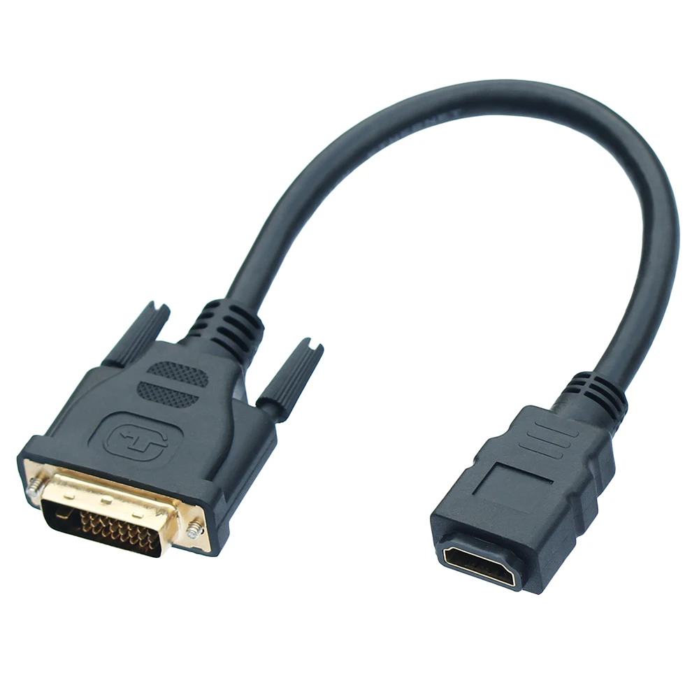 25CM  Support 1080P HD-compatible A Female to DVI-D 24+1 Male  Adapter Cable for LCD DVD HDTV