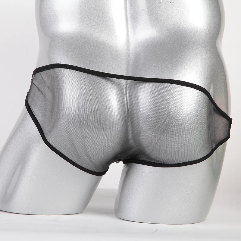 Sexy Underwear Men Mesh Transparent Through thin Breathable penis Male Pants solid Boxer Shorts Bulge Pouch Fashion Male Knickes