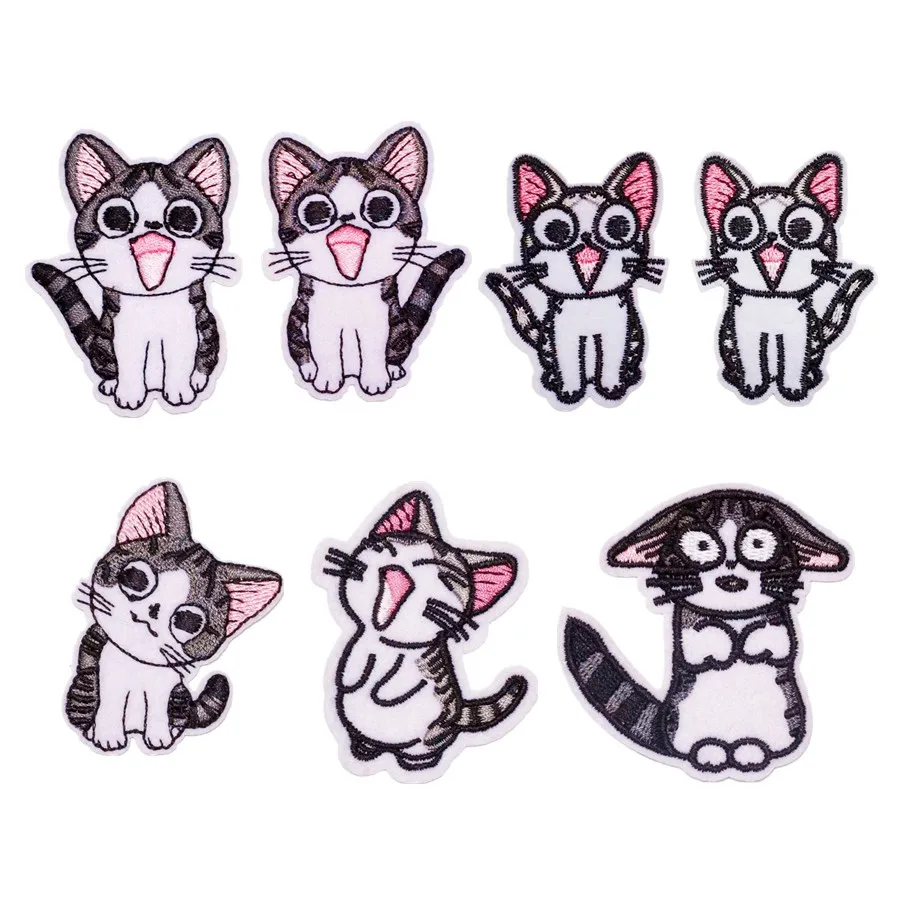 100pcs/Lot Luxury Small Animal Embroidery Patch Cartoon Black Cat Kitten Shirt Clothing Decoration Accessory Craft Diy Applique