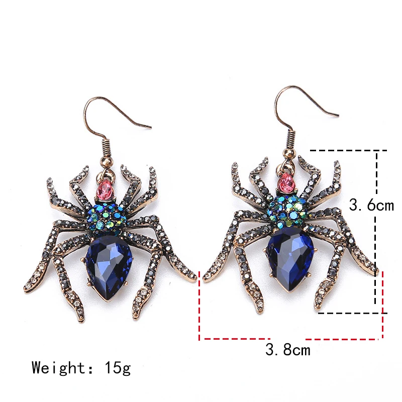 Fashion New Insect Luxury Spider Drop Earrings for Women  3D Animal Dangle Earrings Jewelry Europe and America