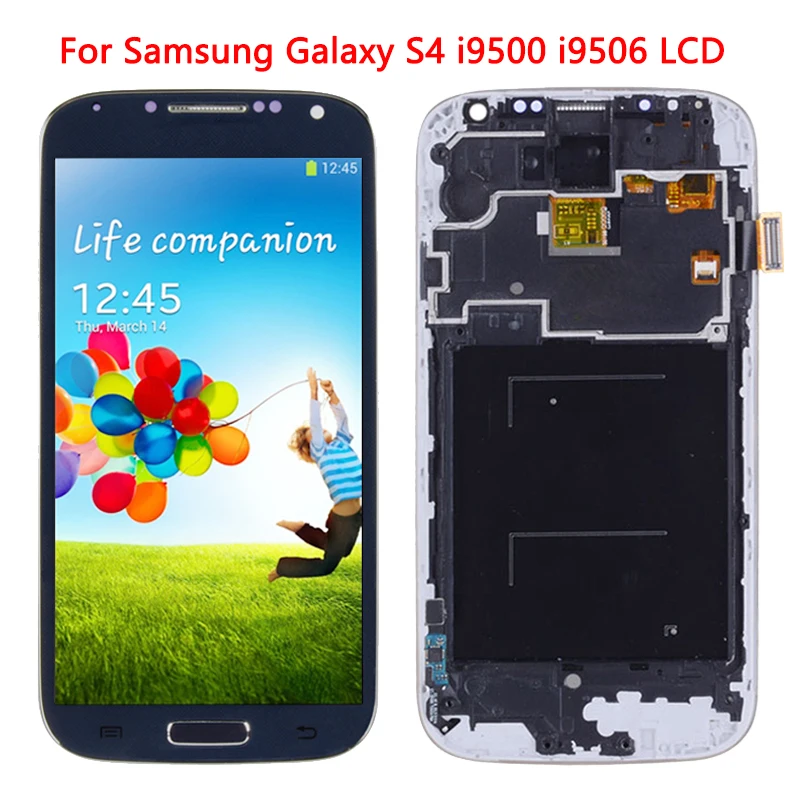 NEW 5.0\'\'S4 LCD For Samsung S4  LCD Display Touch Screen With Frame Assembly For  S4 GT-GT-i905 i9500 i9506 LCD Repair