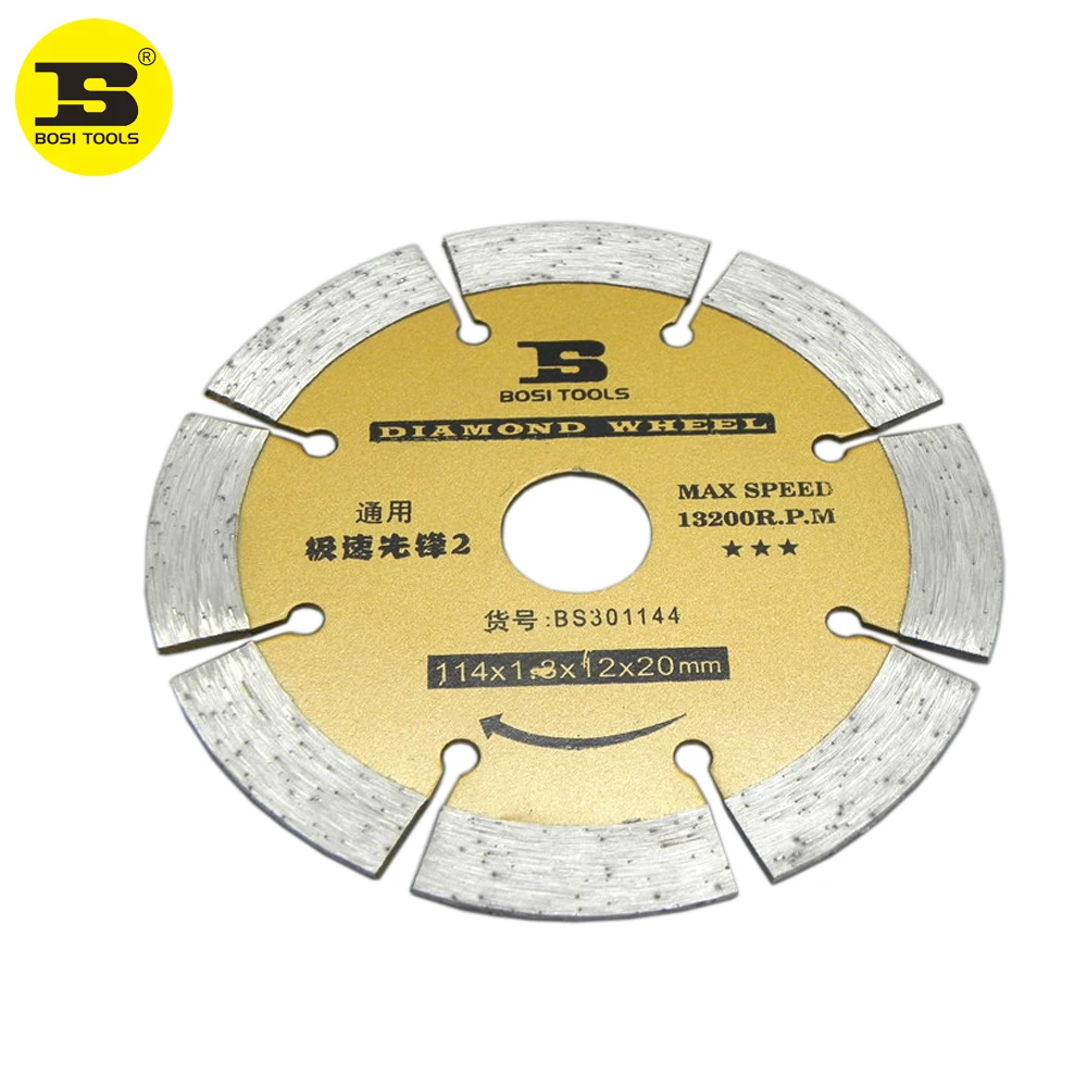 BOSI-Lame de disque de coupe pour carrelage en béton diamanté, 114mm, 8 segments