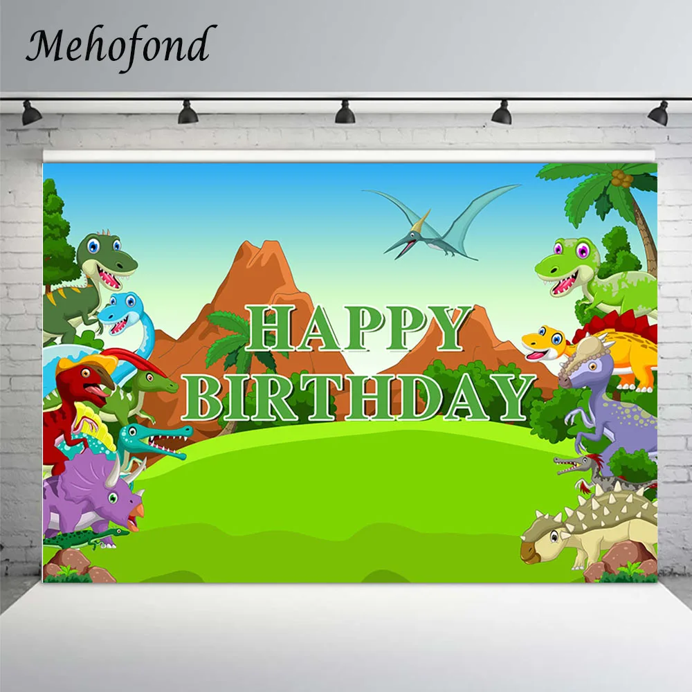 

Mehofond Dinosaur World Park Photo Background For Photography Banner Jungle Volcano Boy Birthday Party Backdrop Studio Photozone