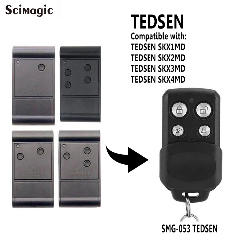 TEDSEN SKX1MD SKX2MD SKX3MD SKX4MD garage door gate remote control 433.92mhz transmitter command key fob