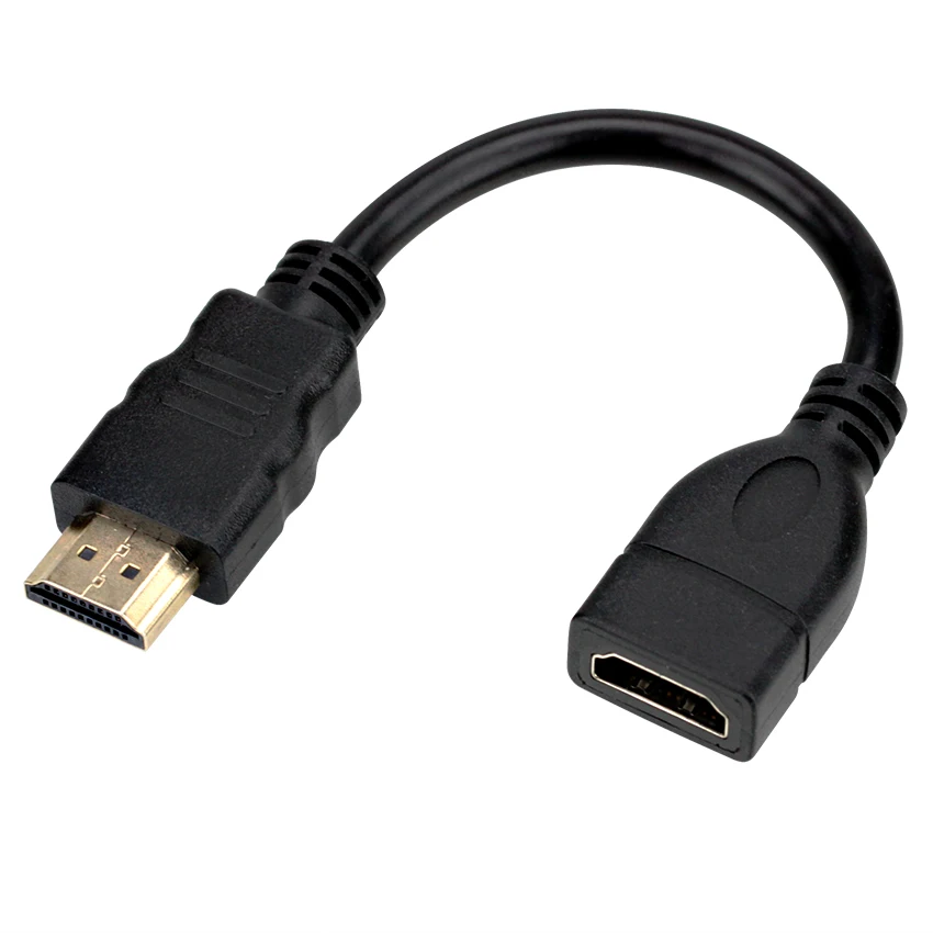 100pcs 16.8cm HDMI-compatible Cable Male to Female Swivel Adapter Converter M-F