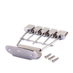 Semi Hollow Bass Guitar Tailpiece Bridge For 4 String Bass Acessory Chrome