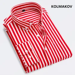Camisa informal a rayas para hombre, camisa de manga larga de alta calidad, talla grande, S-5XL, novedad de primavera, 2024