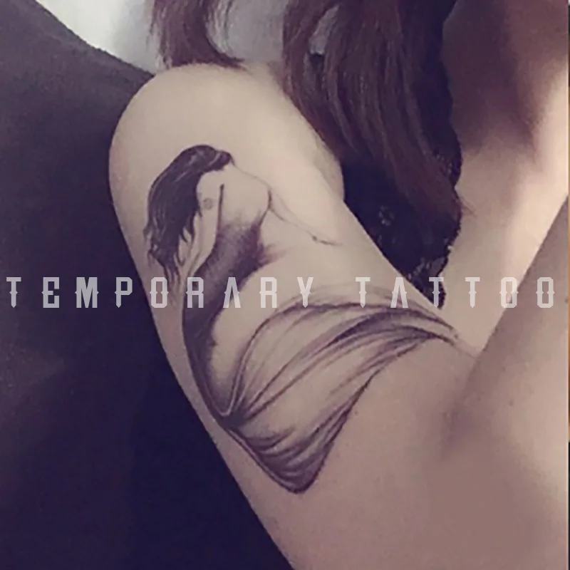 Stiker tato sementara Pria Wanita, tempelan Rajah putri duyung aman tidak beracun tahan air tato sementara