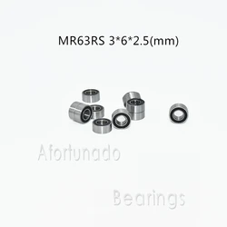 Miniature Bearing MR63RS 10 Pieces 3*6*2.5(mm) chrome steel Rubber Sealed High speed Mechanical equipment parts