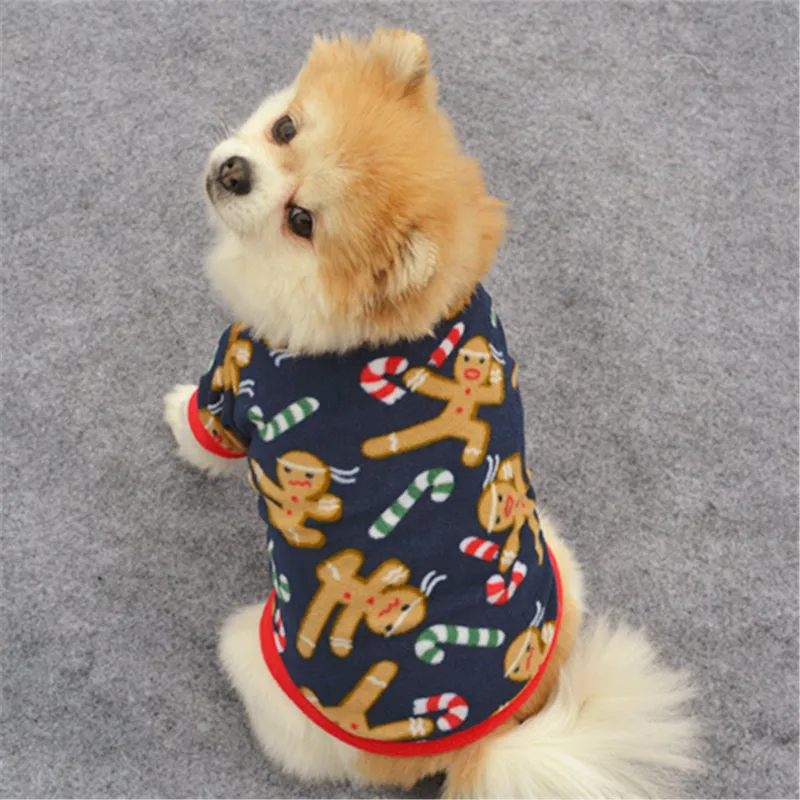 Printed Dog Cats Clothes for Small Dogs Warm Winter Pet Dog Clothing Coat Shirt Pet Christmas Costume Soft Chihuahua Clothes