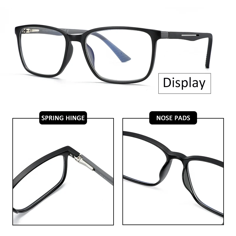 ZENOTTIC Anti Blue Light Reading Glasses Frame Men Retro Square