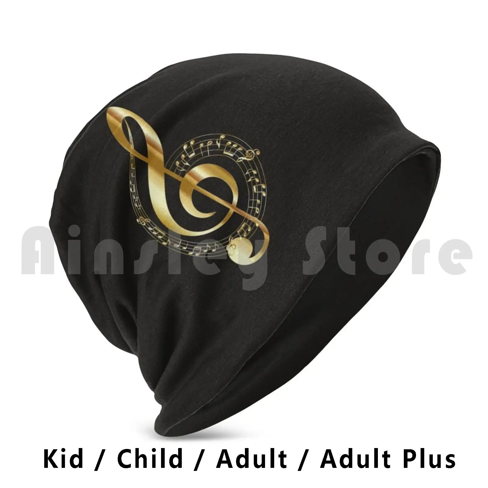 Clef Beanies Knit Hat 1495 Beanies Print Music Clef Musical Classical Treble Musician Bass Band Piano Classic Guitar