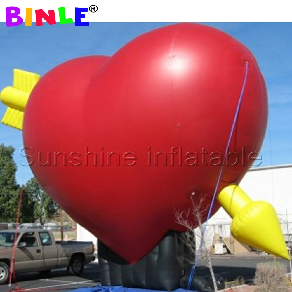 Custom design large red inflatable heart arrow for Valentine decoration