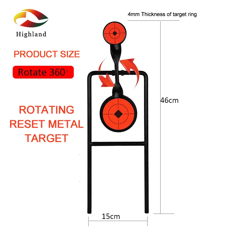 2 Rings 360 Degree Rotation Reset Metal Targets Paintball Recreational Shooting Practice  Targer  .22 Rimfire Pistol Shooting