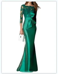 Vestidos para casamento mãe 2024 verde oliva vestidos de festa mulher convidado elegante longo applique renda mãe da noiva vestido