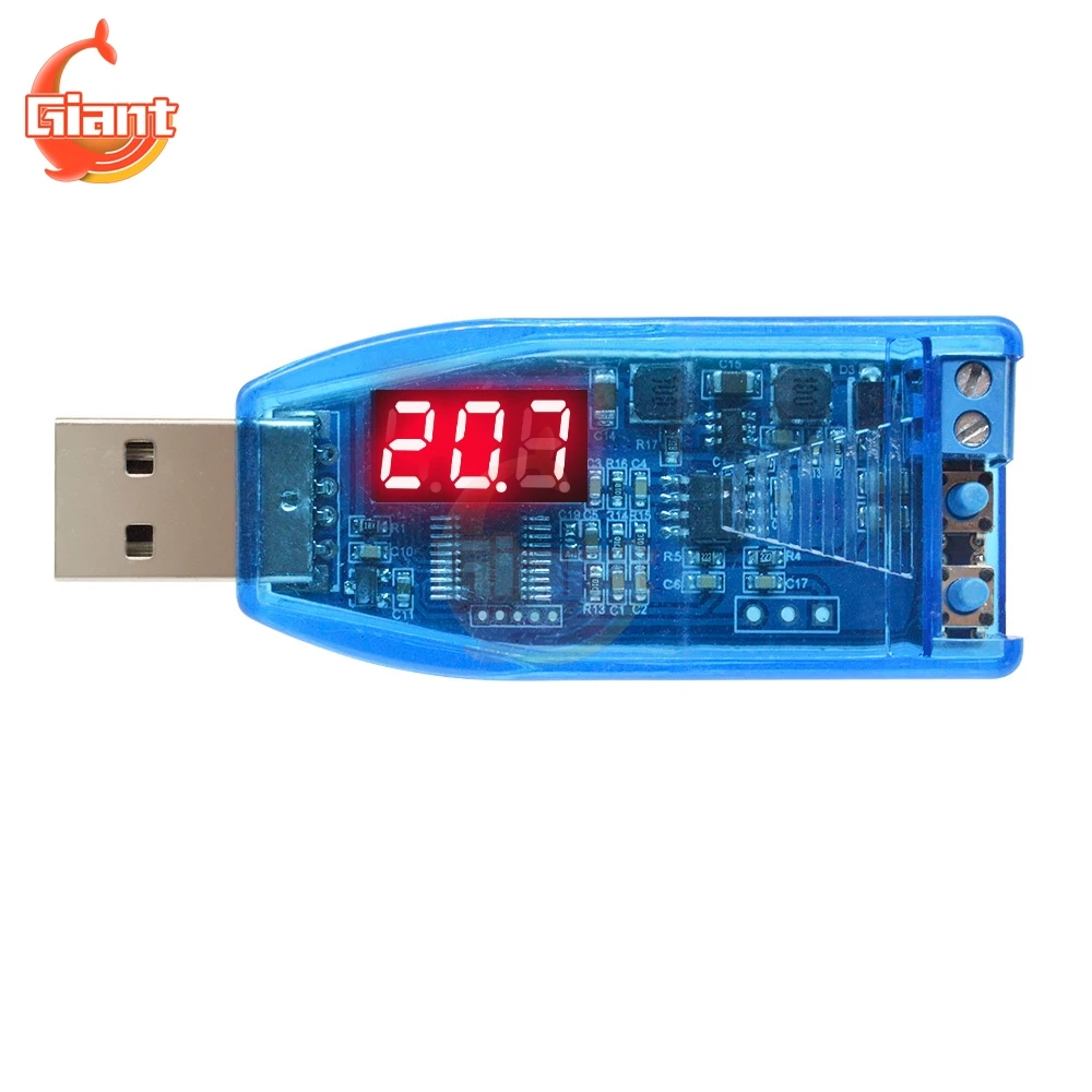 DC-DC 5V per 3.3V 9V 12V 24V Modulo di Alimentazione USB Bordo Rosso Verde del Display tensione Fino Step Up Step Imbottiture Boost Buck Converter