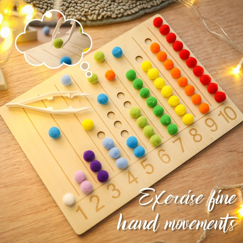 Montessori brinquedos educativos para crianças, cor classificação, arco-íris brinquedo, clip beads jogo, puzzle board, brinquedos de madeira, presentes de natal, 1 conjunto