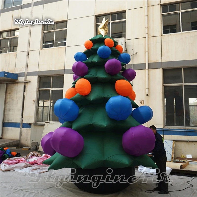 Outdoor Inflatable Christmas Tree 5m Height Huge Air Blown Xmas Treen Model With Ornaments For House Outdoor Decoration