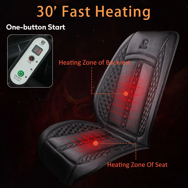 12V/24V Auto-Sitzheizung 120CM Verlängerte Beheizte Autositzauflage Warme Auto-Heizmatte Universelle Winter-Elektroheizung Sitzkissen – Detail 3