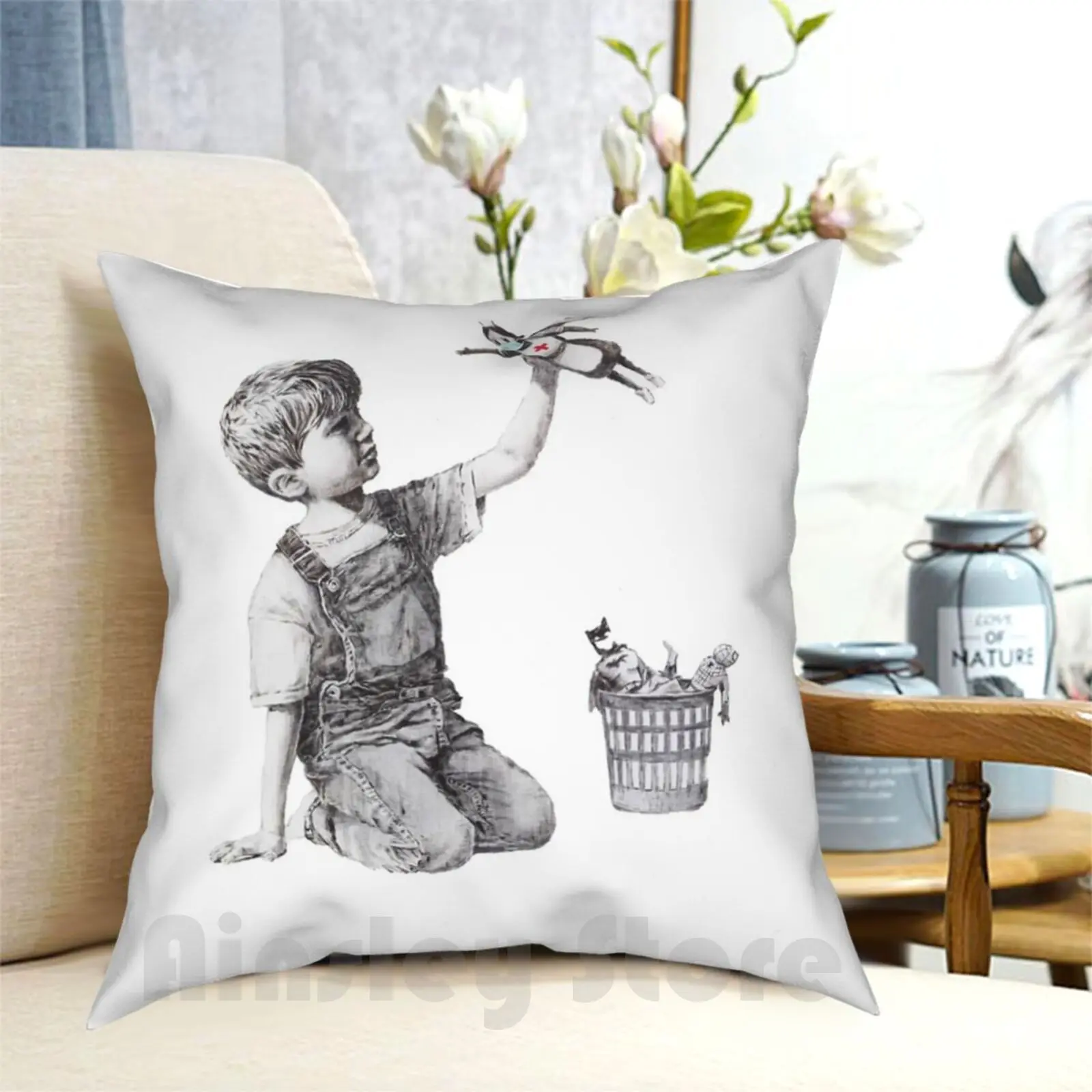 Banksy Tribute To Nurses Pillow Case Printed Home Soft Throw Pillow Banksy Graffiti Street Art Street Anarchy Banksy