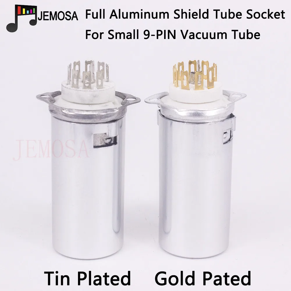 1PC 9Pin Tube Socket Ceramic With Aluminum Shield GZC9-F-B-55 For EL84 6922 12AX7 12AU7 ECC83 ECC82 EL84 6922 Vacuum Tube Amplif