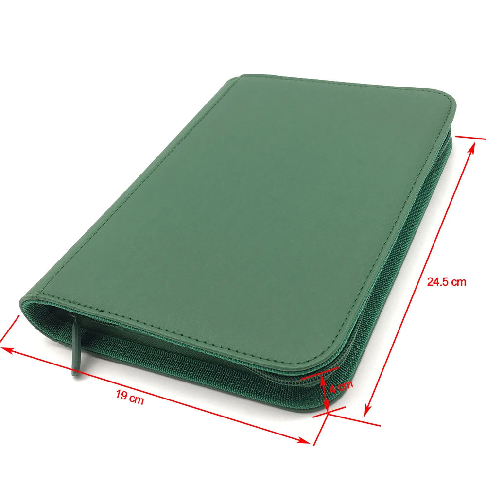 4 Pocket Trading Card Album Folder - 160 Side Loading Pocket Binder for TCG Pokemon MTG Yu Gi Oh Card Holder: Black, Green, Red