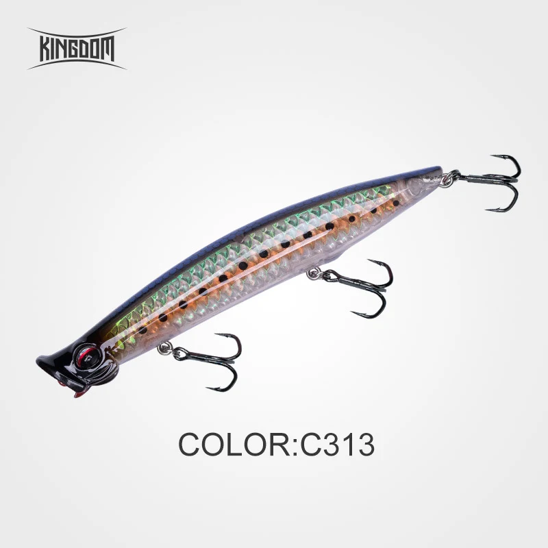 Kingdom Topwater Popper Angelköder 7,5g 12,8g 18,5g Weitwurf-Kunstköder Hochwertige Wobbler Z-Action Köder