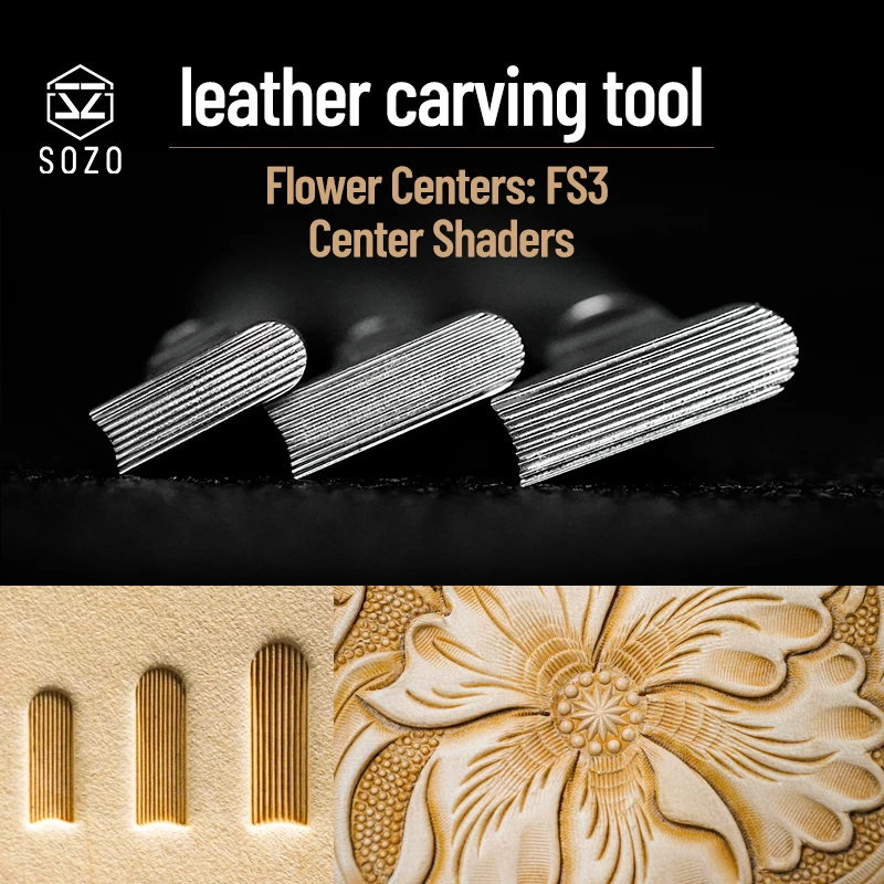 SOZO FS3 Leather Carving Tool Flower Center Shaders  DIY Handmade Stamping-Print Embossing Stamps 304 Stainless Steel