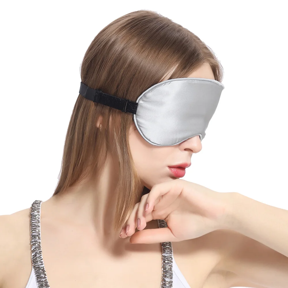 LILYSILK Silk Eye Sleep Mask maschere da donna Sleeping Eye Mask Men con ampia fascia elastica Silvergray