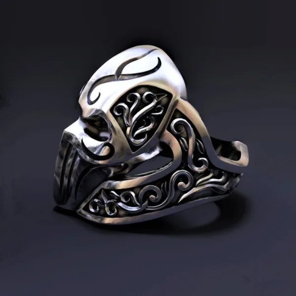 Gothic Style Facial Makeup Skull Rings Motorcycle Party Steampunk Cool Biker Metal Men\'s Rings Hip Hop Jewelry