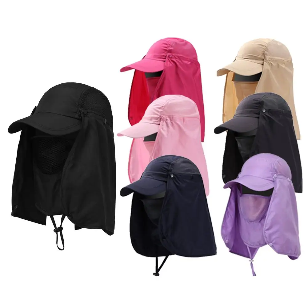 Unisex Waterproof UV Protection Breathable Baseball Hat Cap with Face Neck Flap Outdoor tourism cycling fishing sunhat