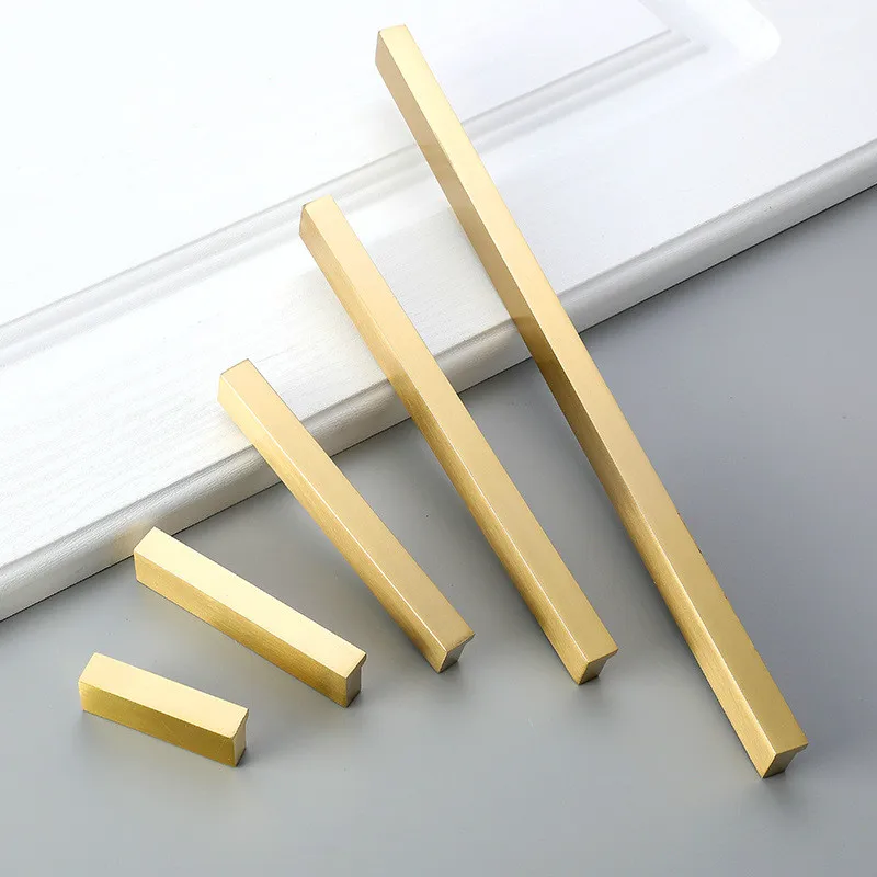 

Brass Furniture Handles Gold Cabinet Door Drawer Wardrobe Dresser Pulls Knobs Cabinet Pulls Kitchen Handle