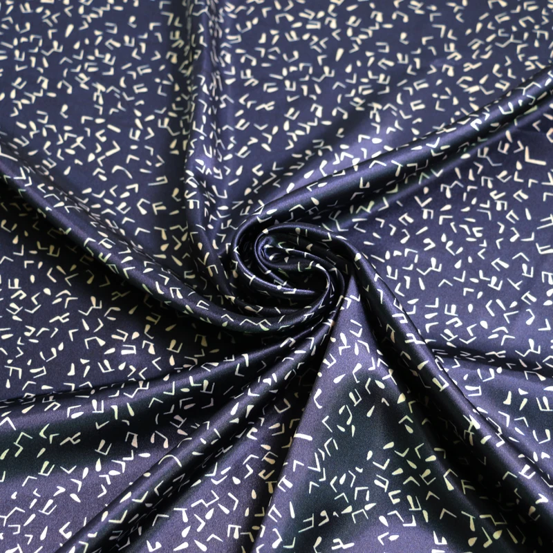 Meter glänzendes Futter, Pyjama, Robe, Hemd, Taschenmaterial, Musikdruck, Satin, Charmeuse-Stoff, Polyester, weich – Detail 8