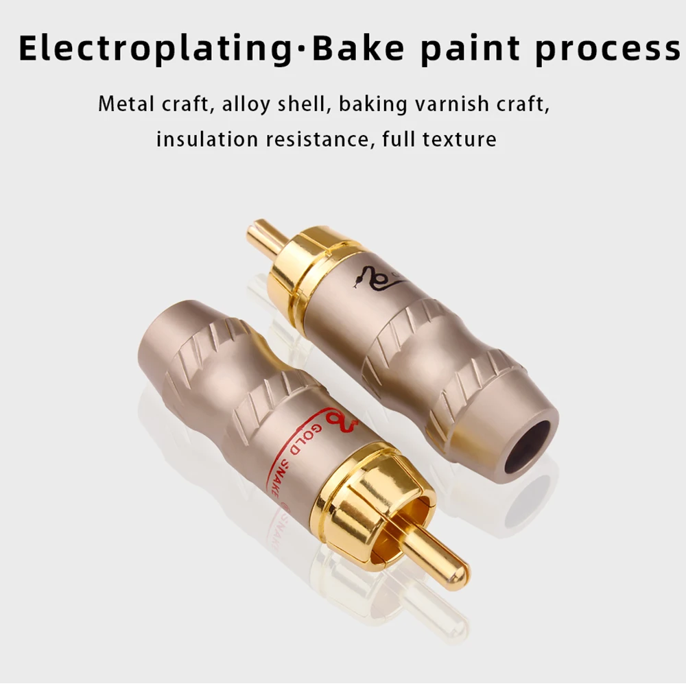 YYAUDIO-Cable de Audio para altavoz, conector macho de 4 piezas, serpiente, chapado en oro, de cobre, ajustable, con cerradura