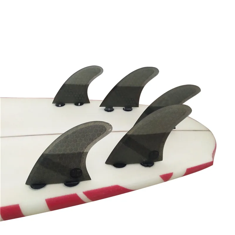 Surfing 5pcs Double Tabs Fins M with GL Fin Honeycomb Fibreglass Fins M+GL Green Black Red Blue Double Tabs Quilhas Fins