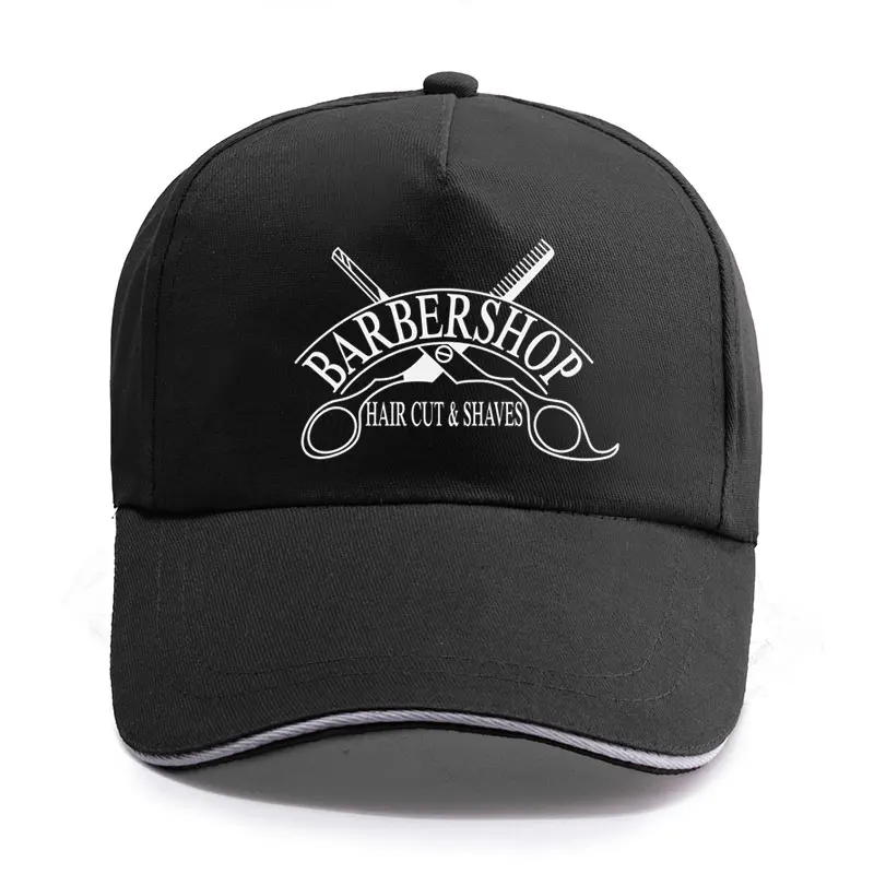 New Summer Sticker Hair Salon Scissors Baseball Cap Unisex Women Men Cotton Hairdresser Hat Snapback Hats Trucker Caps