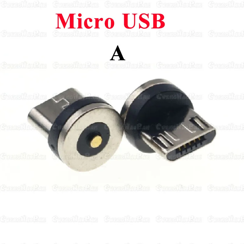 Cable magnético redondo tipo C, Conector Micro USB C de 8 pines, adaptador de carga rápida, cargador magnético, 1 unidad