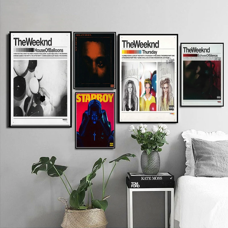 Poster Prints Daft Punk The Weeknd Starboy Hip Hop Music Album Star Painting Canvas Wall Art Pictures Home Decor quadro cuadros