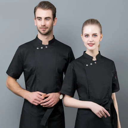 Manteau de sous-chef noir pour hommes, uniforme de restaurant à manches longues, uniforme d'hôtel, automne 2020