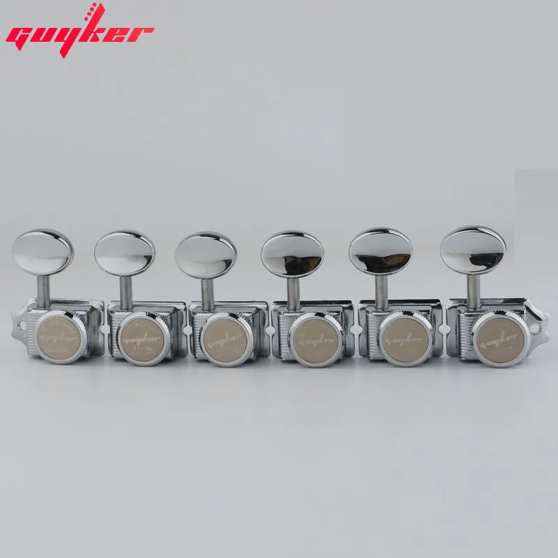 GUYKER Vintage Nikkel/Chroom Lock String Tuners Elektrische Gitaar Machine Heads Tuners Voor ST TL Gitaar Stemsleutels