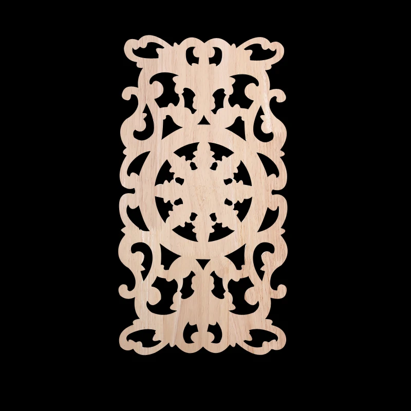 Wood Figurines Wood Mouldings Wood Decal Carved Decor Modern Leaves Oval Flower Rubber Wood  Furniture Doors Walls Corner Home