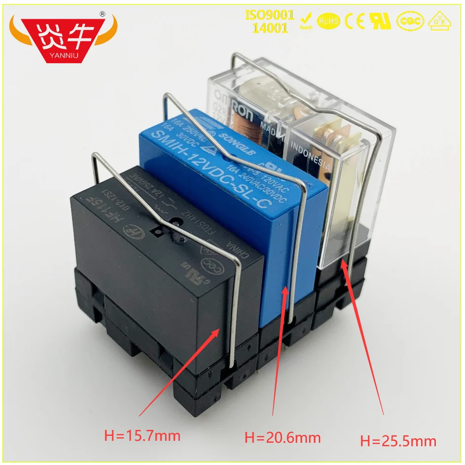 50Pcs PCB RELAY SOCKETS  14FF -1Z/2Z- A1 for HONGFA HF115F SONGLE SMI SMIH  G2R  JW1FSN JW2SN IDEC RJ1V  RJ2V  HRM2H MI-SS MI-SH