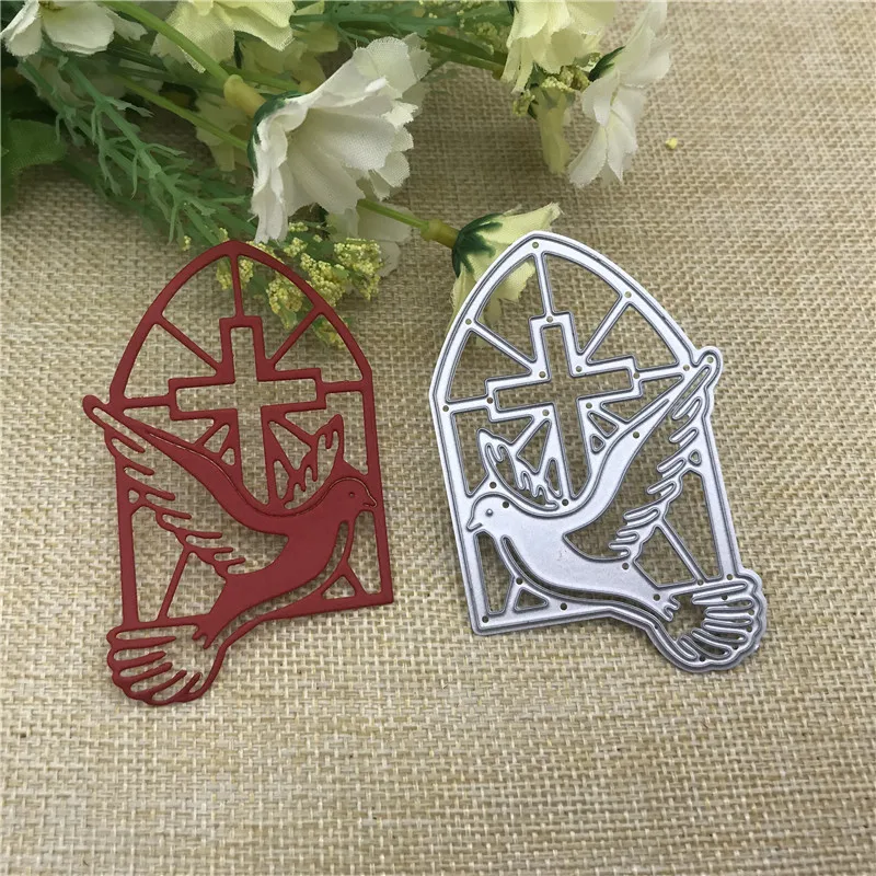 Pigeon Cross Frame Metal Cutting die keychain shaker Heart Paper Key Chain Scrapbook Paper Craft Card Punch Art Knife Cutter